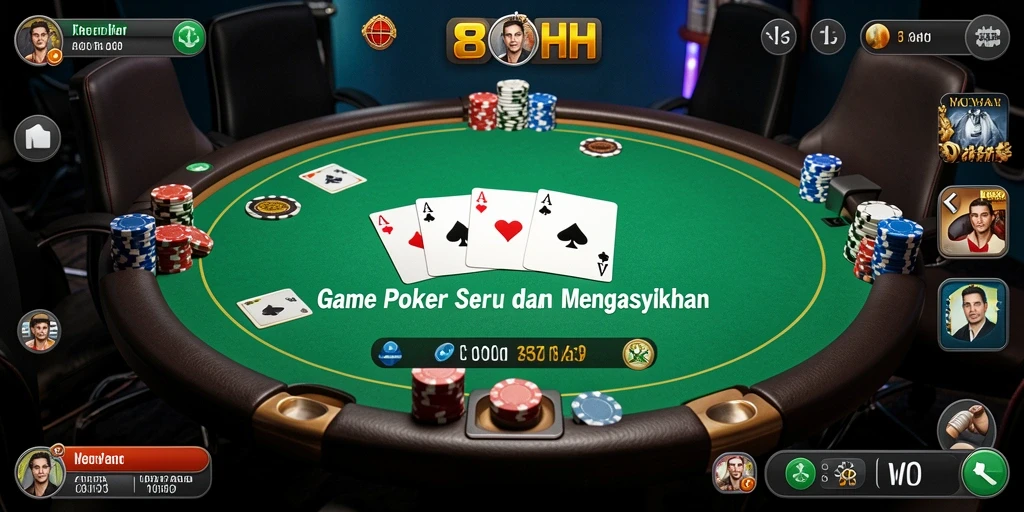 Tampilan menarik dari gameplay Poker di 8HHH