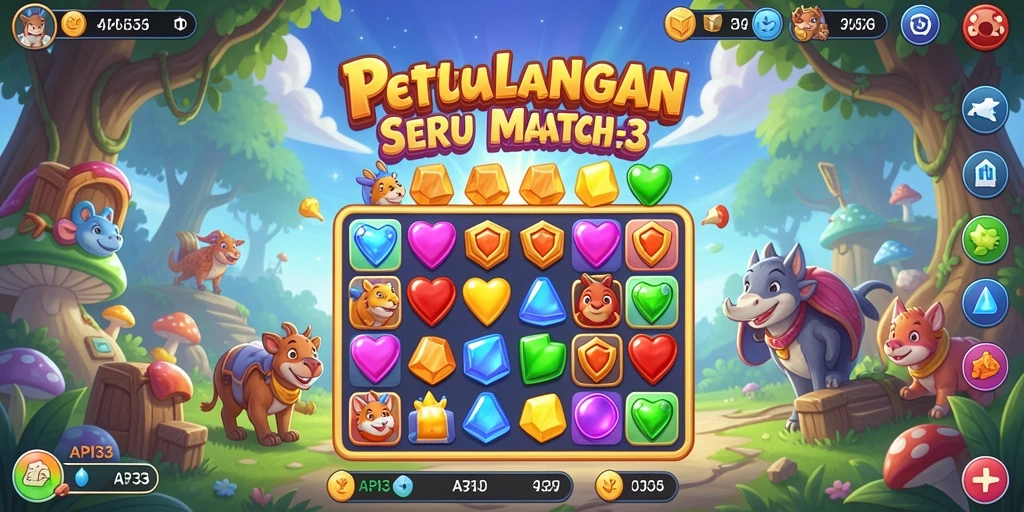 Menampilkan gameplay seru dengan kombinasi warna-warna menarik.