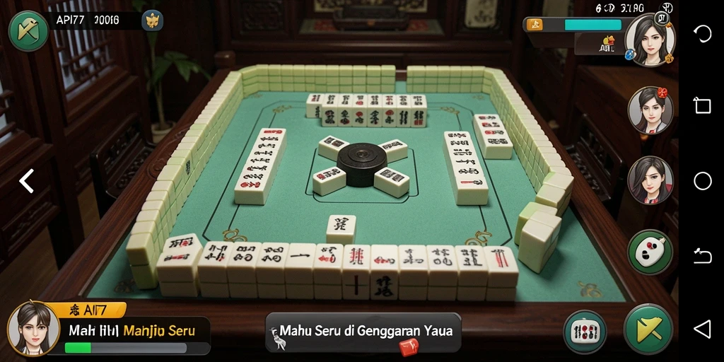 Tampilan gameplay Mahjong yang menarik dan seru.