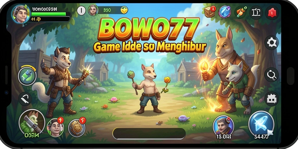 Tampilan gameplay <strong>BOWO77</strong> yang menarik dengan karakter unik.