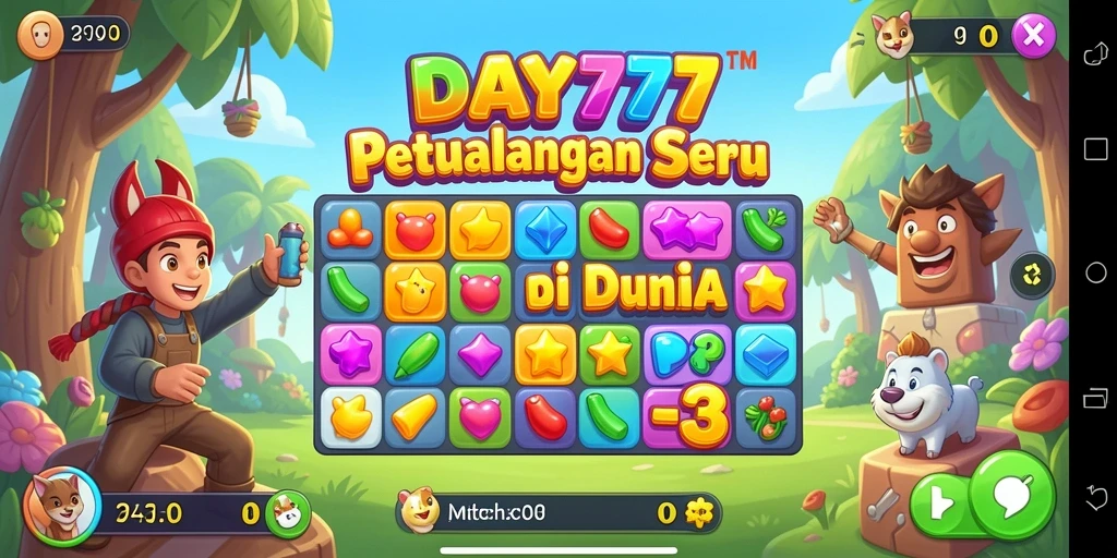 Tampilan gameplay yang penuh warna dan seru di DAY777.