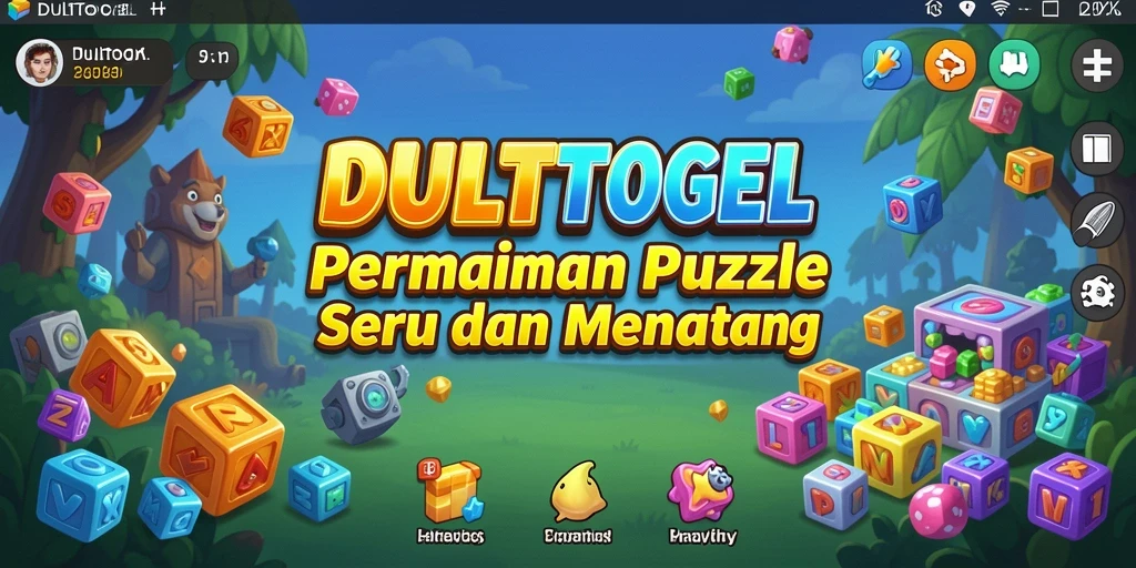 Tampilan gameplay DULTOGEL yang penuh warna dan menantang
