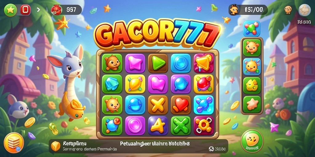 Tampilan gameplay seru GACOR777 dalam genre Match-3 yang memikat.