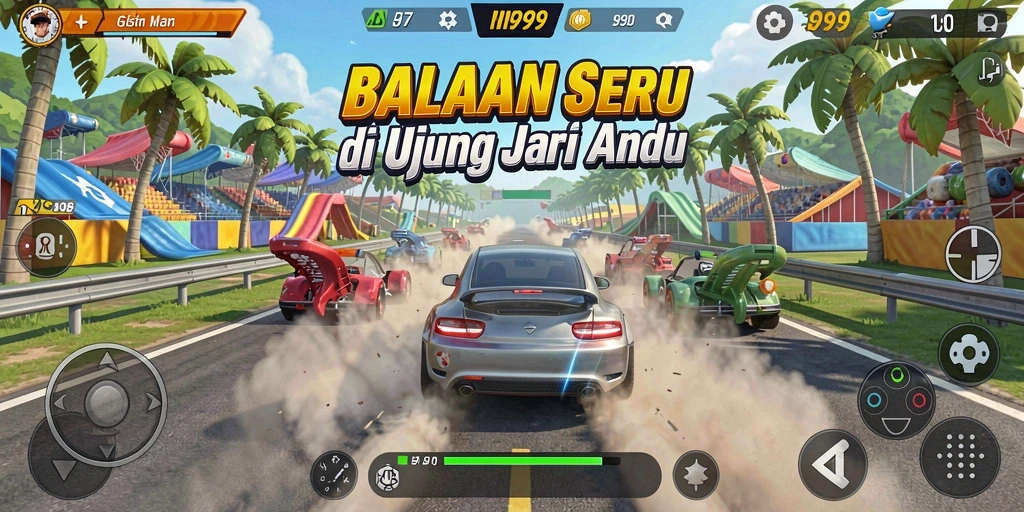 Gameplay balapan seru di GIM999 dengan grafis menawan.