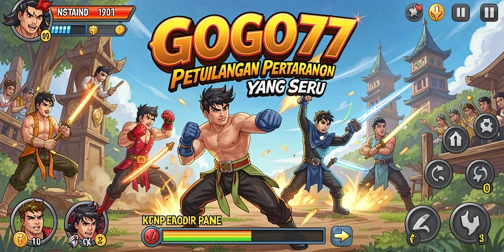 Screenshot GOGO77 menampilkan pertarungan seru dengan grafis menawan.