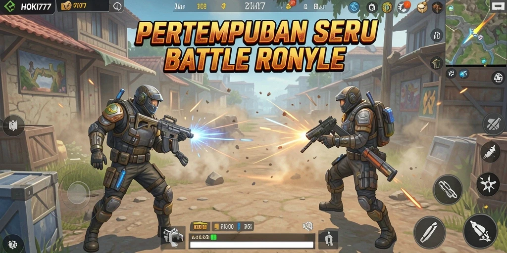 Tampilan gameplay seru dalam HOKI777 dengan pertempuran intens Battle Royale.