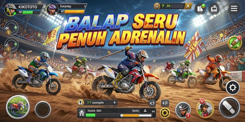 Tampilan menarik gameplay balapan di KIKOTOTO.