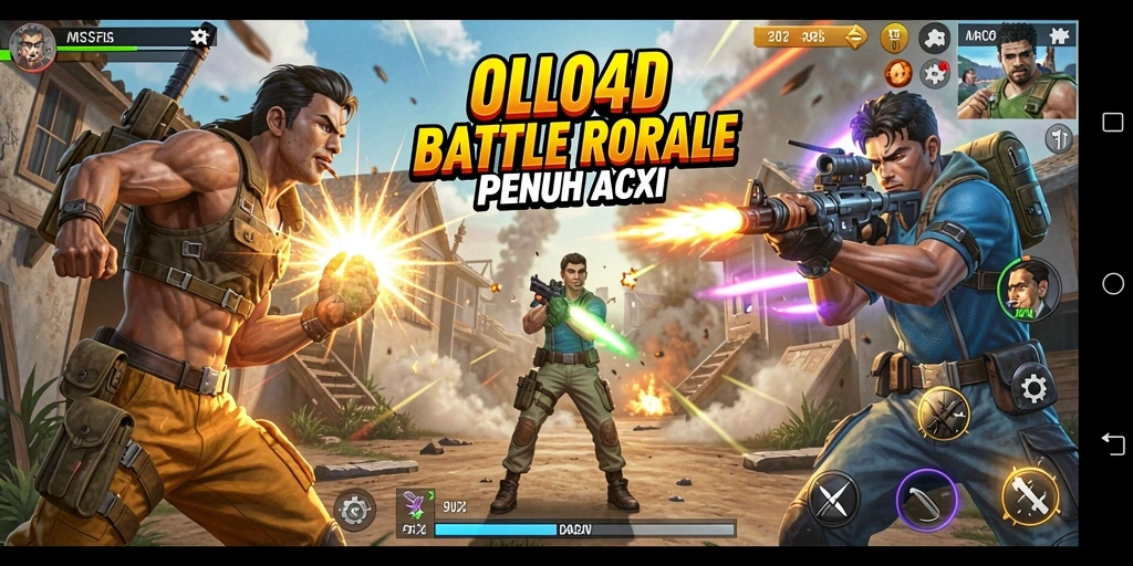 Tampilan menarik dari aksi Battle Royale dalam OLLO4D.