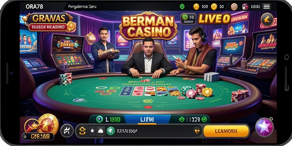 Tampilan gameplay Live Casino di ORA78 yang menarik dan interaktif.