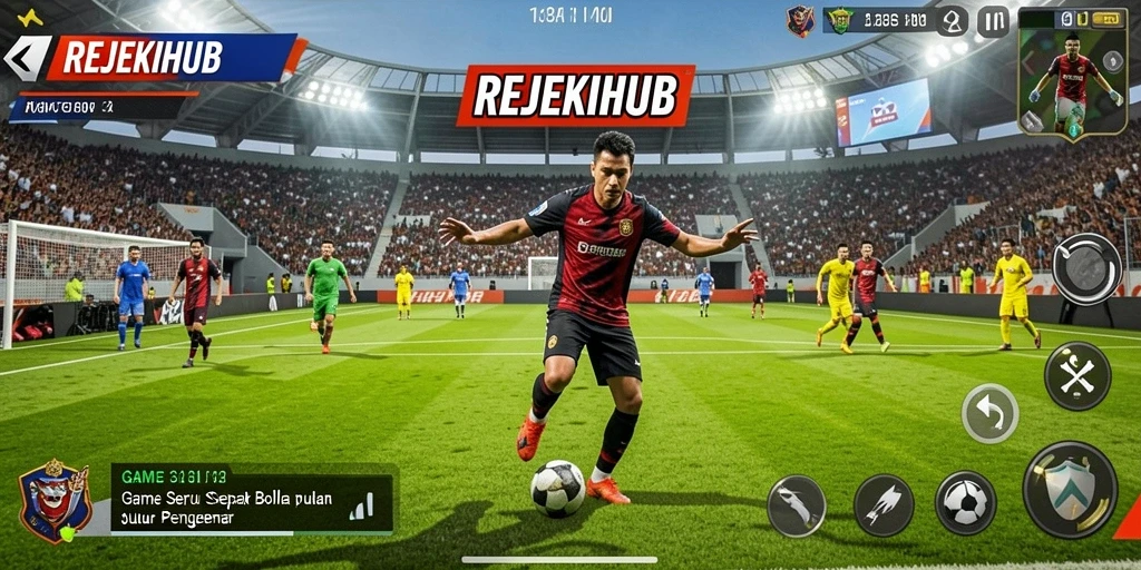 Tangkapan layar utama dari gameplay sepak bola REJEKIHUB.