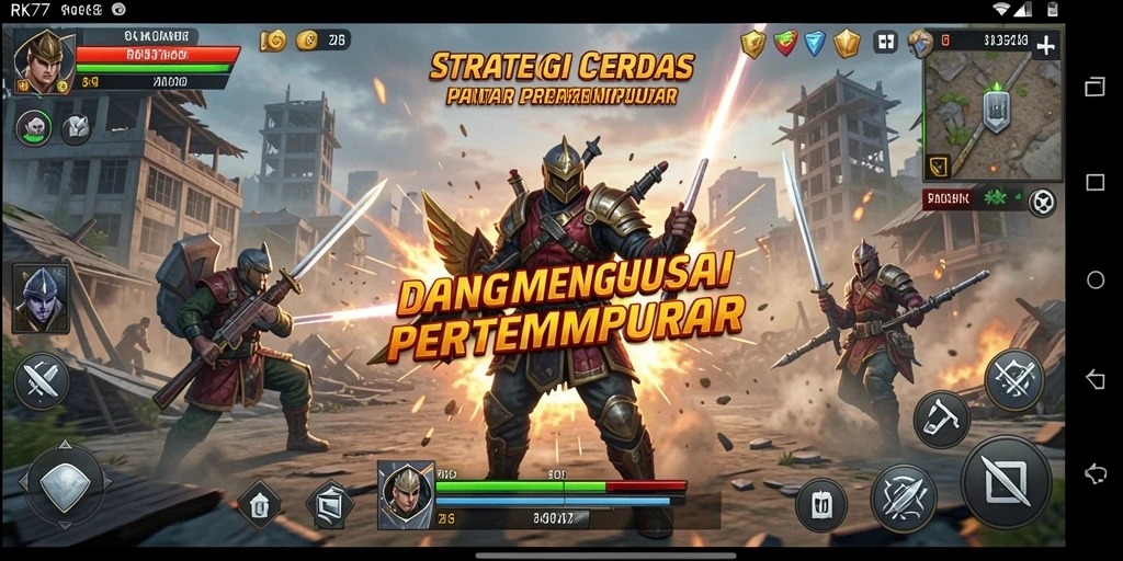 Tampilan gameplay RK77 yang menakjubkan dan strategis.