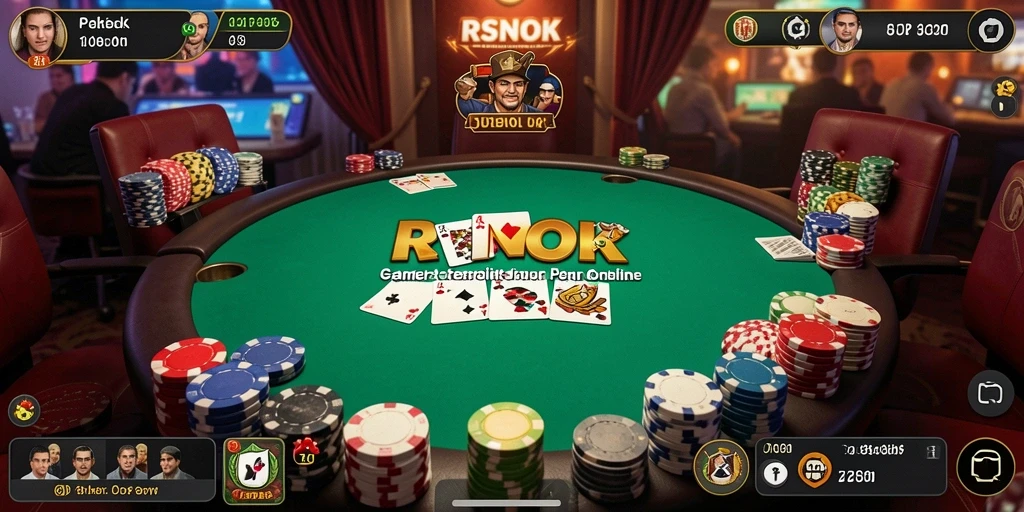 Tampilan gameplay menarik RSNOK dengan suasana poker yang seru.