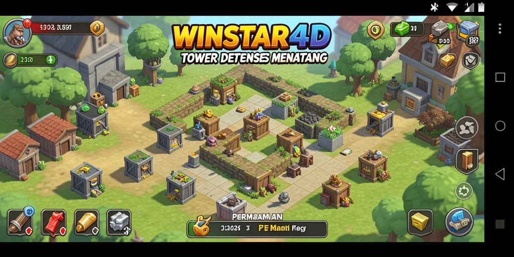 Tampilan gameplay menegangkan dari WINSTAR4D dalam genre Tower Defense.